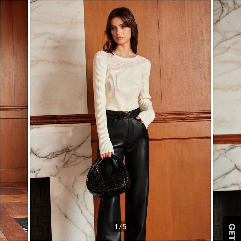 Panel Ribbed Slim Sweater
